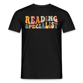 Groovy Reading Specialist Teacher Literacy Coach - Men's T-Shirt - black - Front - AI Model Male 178 light (178cm)