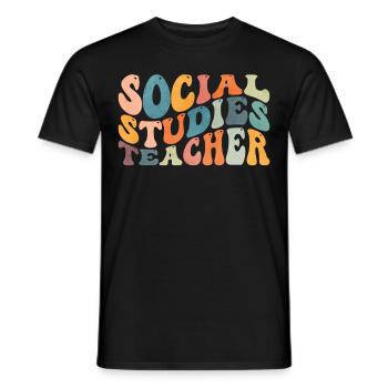 Groovy Social Studies Teacher History Lesson - Men's T-Shirt - black - Front - AI Model Male 178 light (178cm)