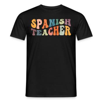 Groovy Spanish Teacher Maestra Bilingual Teacher - Men's T-Shirt - black - Front - AI Model Male 178 light (178cm)