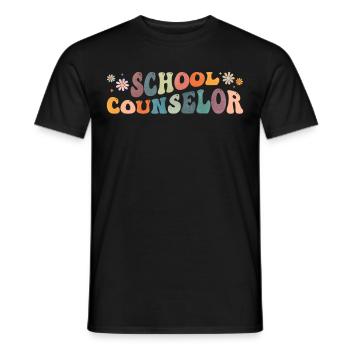 Groovy School Counselor Counseling Mental Health - Men's T-Shirt - black - Front - AI Model Male 178 light (178cm)