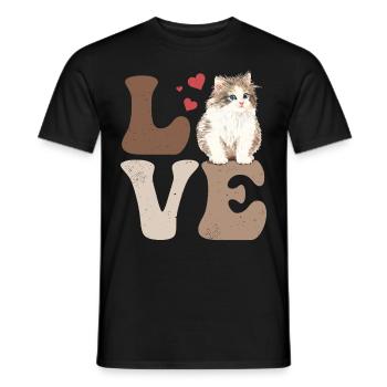 Burmese cat - Men's T-Shirt - black - Front - AI Model Male 178 light (178cm)