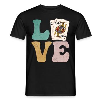 Blackjack Glücksspiel Karten - Männer T-Shirt - Schwarz - Vorne - AI Model Male 178 light (178cm)