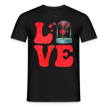 Botany Botanical Plants Roses - Men's T-Shirt - black - Front - AI Model Male 178 light (178cm)