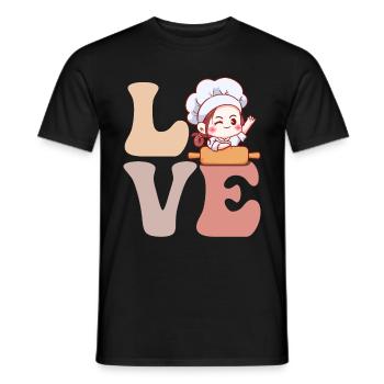Bread baker Baking bread - Men's T-Shirt - black - Front - AI Model Male 178 light (178cm)