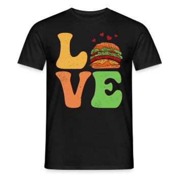 Burger Hamburger - Men's T-Shirt - black - Front - AI Model Male 178 light (178cm)