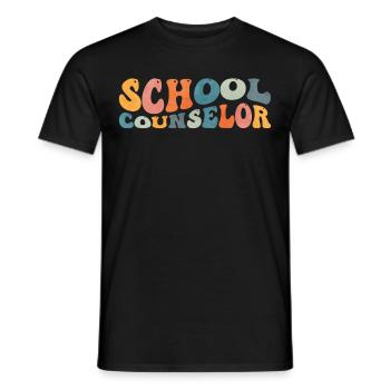 Groovy School Counselor Counseling Mental Healthy - Men's T-Shirt - black - Front - AI Model Male 178 light (178cm)