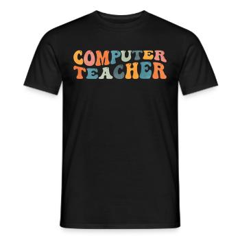 Groovy Computer Teacher Lessons - Men's T-Shirt - black - Front - AI Model Male 178 light (178cm)