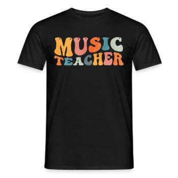 Groovy Music Teacher Musician Lessons - Men's T-Shirt - black - Front - AI Model Male 178 light (178cm)