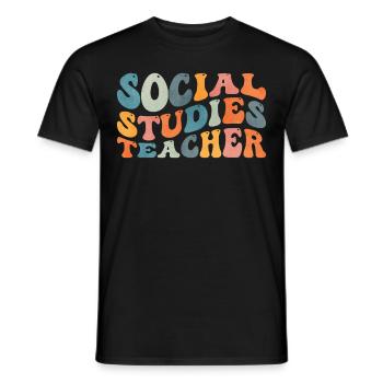 Groovy Social Studies Teacher History Lesson - Men's T-Shirt - black - Front - AI Model Male 178 light (178cm)