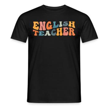 Groovy English Teacher Grammar Literature - T-shirt homme - noir - Devant - AI Model Male 178 light (178cm)