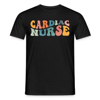Groovy Cardiac Nurse Cardiac Cardiology Nursing - Men's T-Shirt - black - Front - AI Model Male 178 light (178cm)