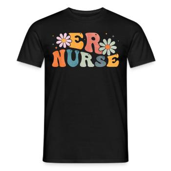 Groovy ER Nurse Emergency Nurse - Men's T-Shirt - black - Front - AI Model Male 178 light (178cm)