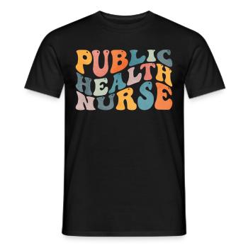 Groovy Public Health Nurse Health - Men's T-Shirt - black - Front - AI Model Male 178 light (178cm)
