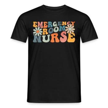 Groovy Emergency Room Nurse ER Nursing - Men's T-Shirt - black - Front - AI Model Male 178 light (178cm)