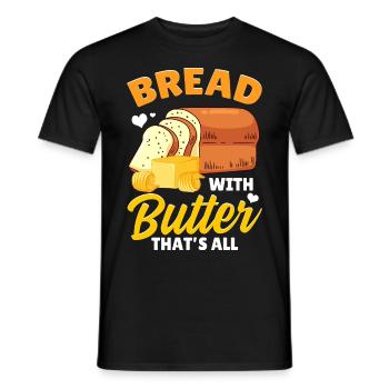 Funny bread baking baker - Men's T-Shirt - black - Front - AI Model Male 178 light (178cm)