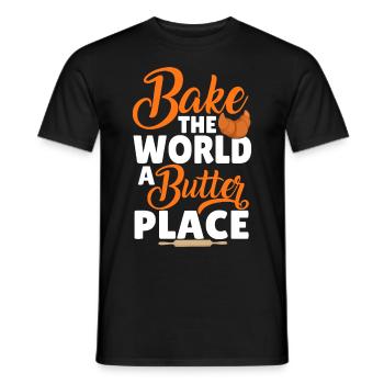 Drôle de boulanger cuisant du pain - T-shirt homme - noir - Devant - AI Model Male 178 light (178cm)