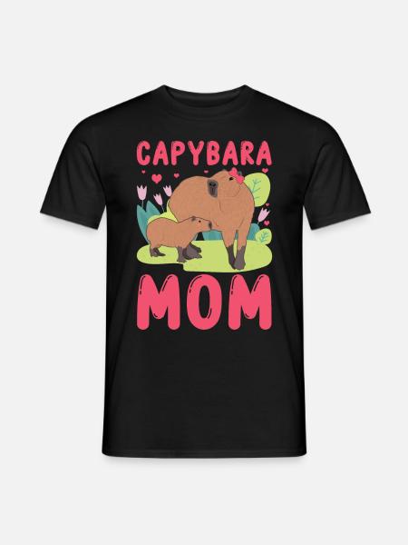 Funny Capybara Mama Mami - Men's T-Shirt - black