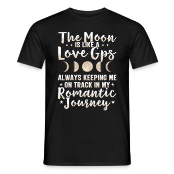 Astronomy Astronomer Moon Phase Romance Stars - Men's T-Shirt - black - Front - AI Model Male 178 light (178cm)
