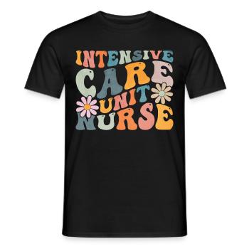 Groovy nurse in intensive care IC - Men's T-Shirt - black - Front - AI Model Male 178 light (178cm)