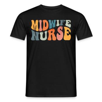 Groovy Hebamme Krankenschwester Labor Entbindung K - Männer T-Shirt - Schwarz - Vorne - AI Model Male 178 light (178cm)