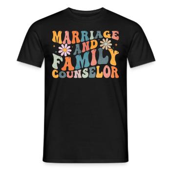 Groovy Marriage and Family Counselor Counseling - Men's T-Shirt - black - Front - AI Model Male 178 light (178cm)
