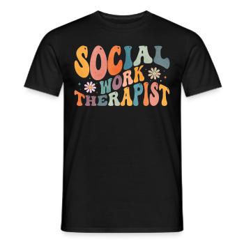 Groovy Social Work Therapist Therapy Social Work - Men's T-Shirt - black - Front - AI Model Male 178 light (178cm)