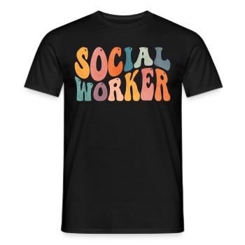 Groovy Social Worker Work - Men's T-Shirt - black - Front - AI Model Male 178 light (178cm)