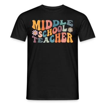 Groovy Middle School Enseignant Enseignement primaire - T-shirt homme - noir - Devant - AI Model Male 178 light (178cm)