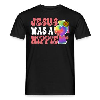 Groovy Frieden Liebe Christliches Kreuz - Männer T-Shirt - Schwarz - Vorne - AI Model Male 178 light (178cm)
