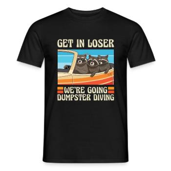 Raccoon Lover Trash Picking Dumpster Diving Trash - Männer T-Shirt - Schwarz - Vorne - AI Model Male 178 light (178cm)