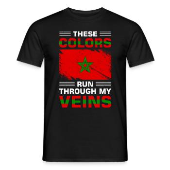 Drapeau des Etats-Unis Amérique Maroc Drapeau Maroc Marocain - T-shirt homme - noir - Devant - AI Model Male 178 light (178cm)