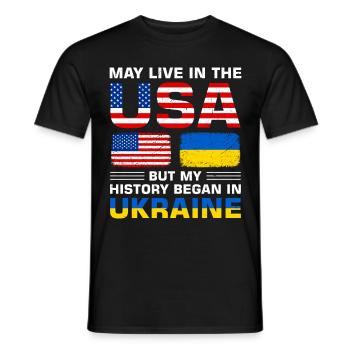 USA flag America Senegalese flag - Men's T-Shirt - black - Front - AI Model Male 178 light (178cm)