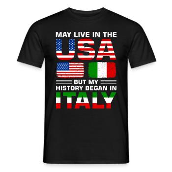USA flag America Senegalese flag - Men's T-Shirt - black - Front - AI Model Male 178 light (178cm)