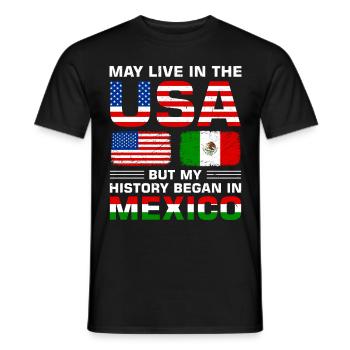 USA flag America Senegalese flag - Men's T-Shirt - black - Front - AI Model Male 178 light (178cm)