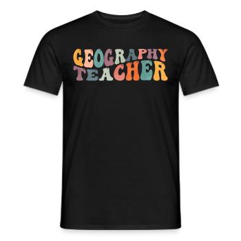 Groovy Geography Teacher Geographer Map Lesson - T-shirt homme - noir - Devant - AI Model Male 178 light (178cm)