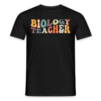 Groovy Biology Teacher Biologist Science Firm - Men's T-Shirt - black - Front - AI Model Male 178 light (178cm)