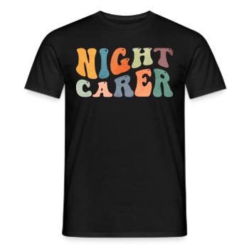 Groovy Night Carer Night Shift Infirmière gériatrique - T-shirt homme - noir - Devant - AI Model Male 178 light (178cm)