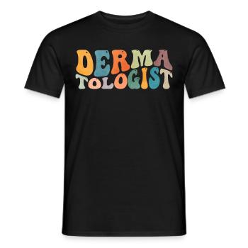 Groovy Dermatologist Dermatology Skin Care - Men's T-Shirt - black - Front - AI Model Male 178 light (178cm)
