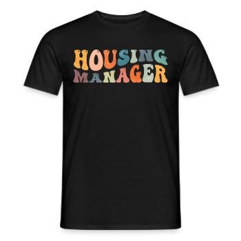Groovy Housing Manager Huis Project Manager - Heren T-shirt - zwart - Voor - AI Model Male 178 light (178cm)
