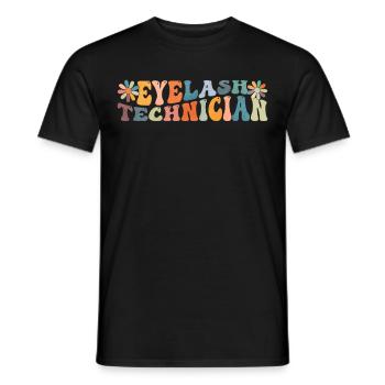 Groovy Wimperntechnikerin Lash Tech Kosmetikerin - Männer T-Shirt - Schwarz - Vorne - AI Model Male 178 light (178cm)