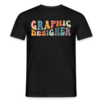 Groovy Graphic Designer Designing - Men's T-Shirt - black - Front - AI Model Male 178 light (178cm)