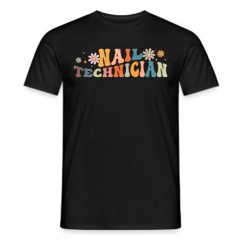 Groovy Nail Technician Nail Tech Manicurist - Männer T-Shirt - Schwarz - Vorne - AI Model Male 178 light (178cm)