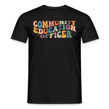 Services d’agent d’éducation communautaire Groovy - T-shirt homme - noir - Devant - AI Model Male 178 light (178cm)