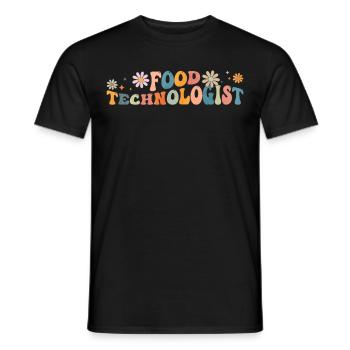 Groovy Food Technologist Technology - Men's T-Shirt - black - Front - AI Model Male 178 light (178cm)