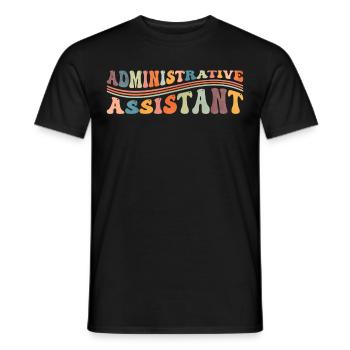 Groovy Secrétaire administratif adjoint administratif - T-shirt homme - noir - Devant - AI Model Male 178 light (178cm)