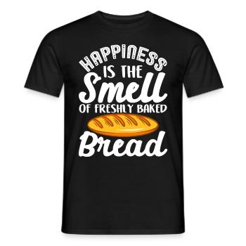 Funny bread baking baker - Men's T-Shirt - black - Front - AI Model Male 178 light (178cm)