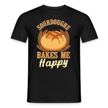 Funny bread baking baker - Men's T-Shirt - black - Front - AI Model Male 178 light (178cm)