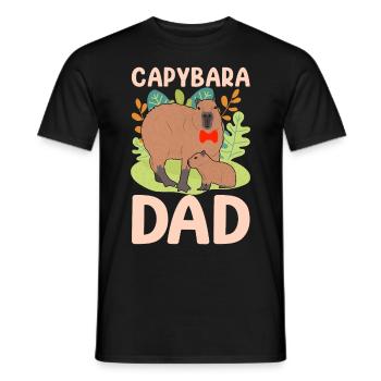 Lustiges Capybara Papa Papa - Männer T-Shirt - Schwarz - Vorne - AI Model Male 178 light (178cm)