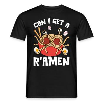 Drôle de monstre spaghetti volant japonais - T-shirt homme - noir - Devant - AI Model Male 178 light (178cm)