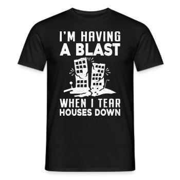 Lustiger Tag des Hausabrisses - Männer T-Shirt - Schwarz - Vorne - AI Model Male 178 light (178cm)
